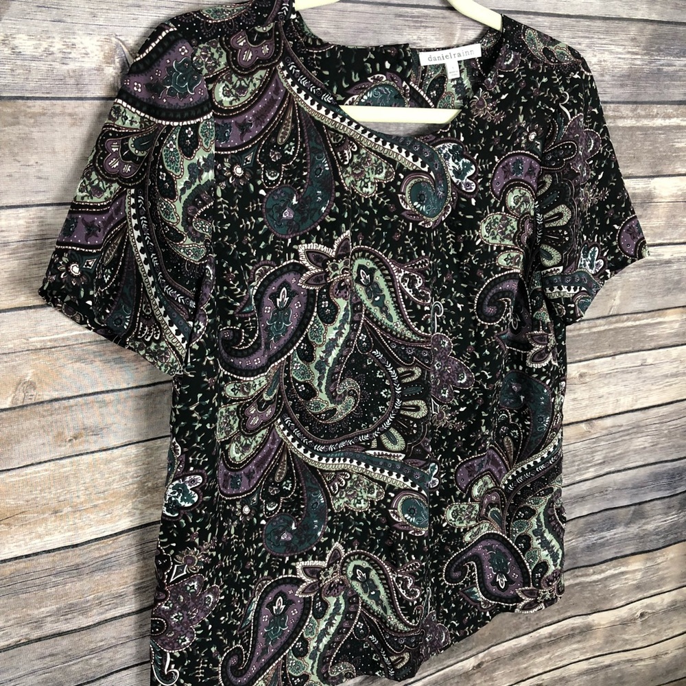 Stitchfix Daniel Rainn purple black paisley print - Picture 2 of 8